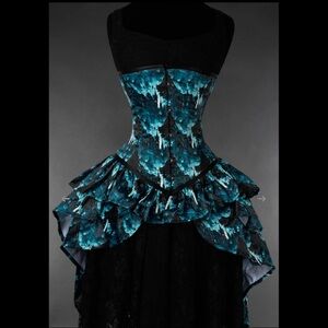 Elegant Black and Blue Women's corset